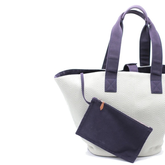 ❤️HERMÈS GREY HERRINGBONE ABACA TOTE❤️ - Picture 4 of 10